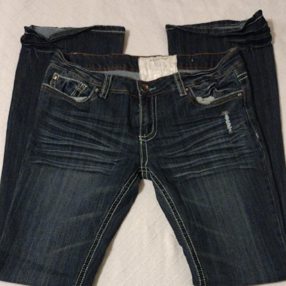 Dollhouse Blue Skinny Jeans with Distressed Detailing